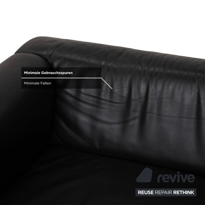 Brühl Visavis Leder Zweisitzer Schwarz Sofa Couch