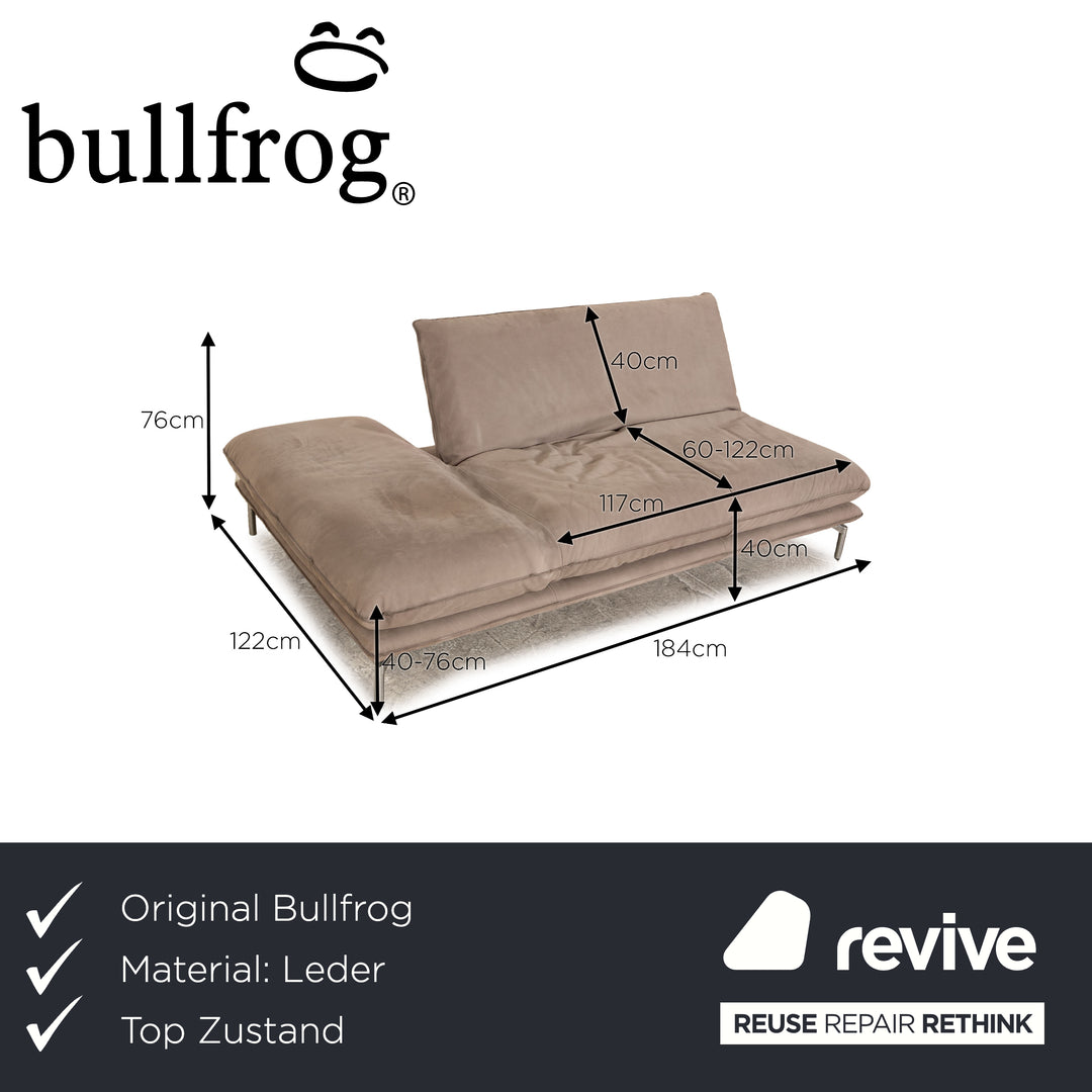Bullfrog Caesar Leder Zweisitzer Grau Sofa Couch manuelle Funktion