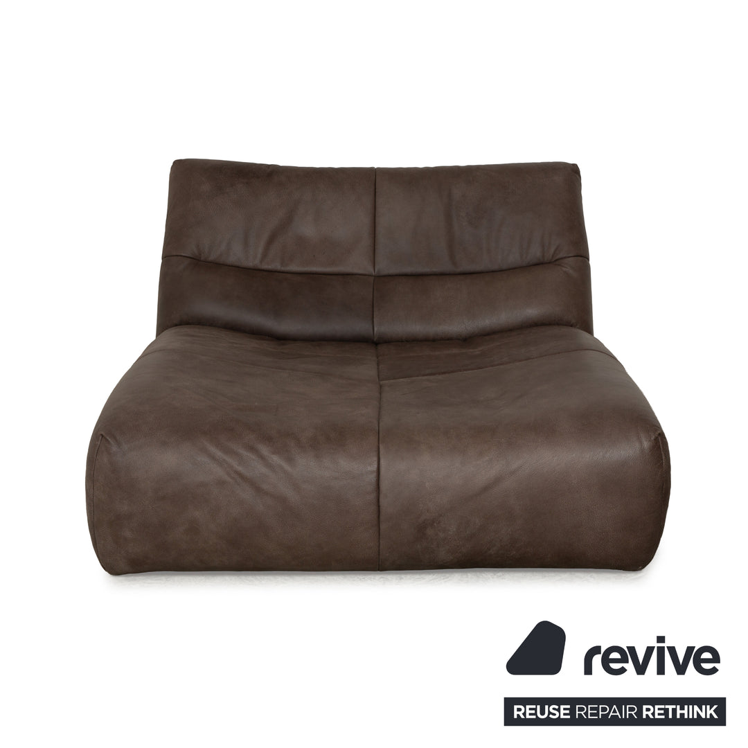 Bullfrog Cayman Leather Lounger Brown Grey