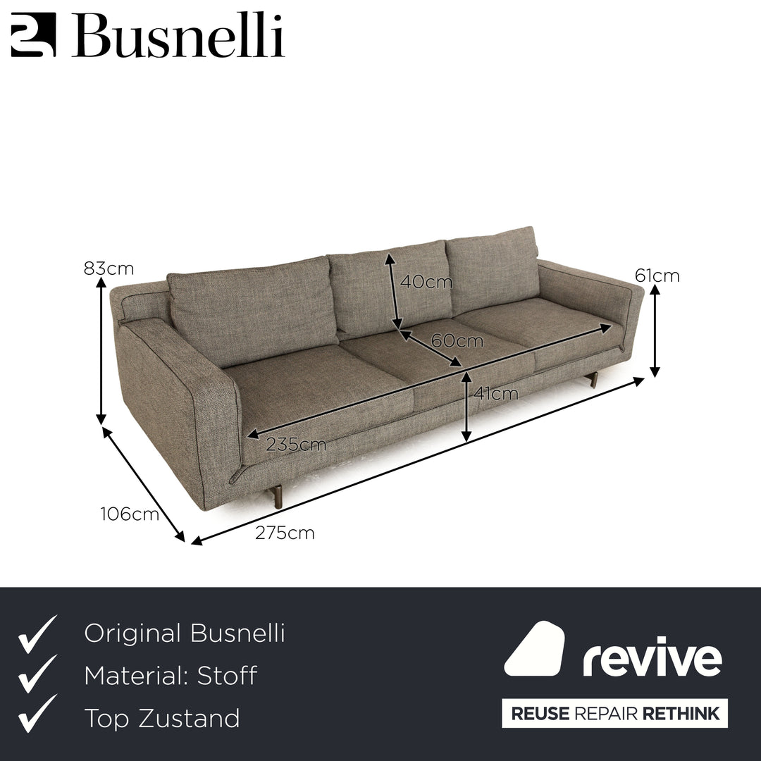 Canapé 4 places en tissu Busnelli Taylor gris