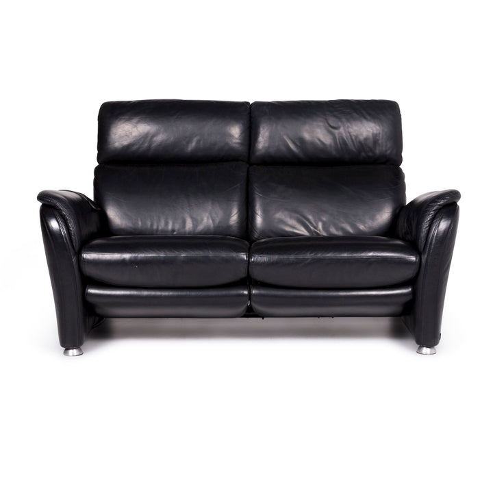 Willi Schillig Designer Leder Sofa Schwarz Zweisitzer Relax Funktion #9199
