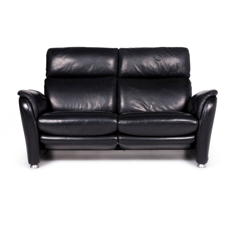 Willi Schillig Designer Leder Sofa Schwarz Zweisitzer Relax Funktion #9199