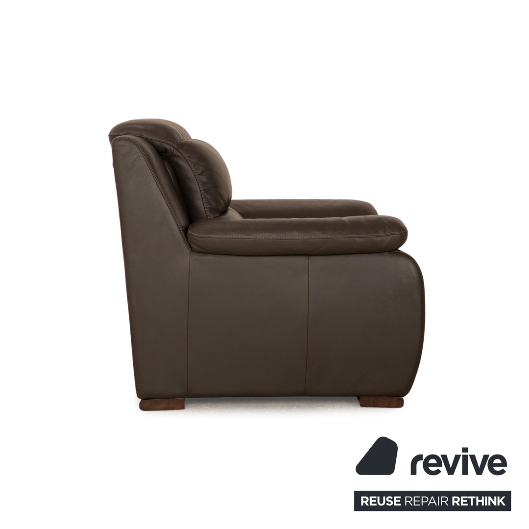 Calia Italia leather armchair brown taupe manual function