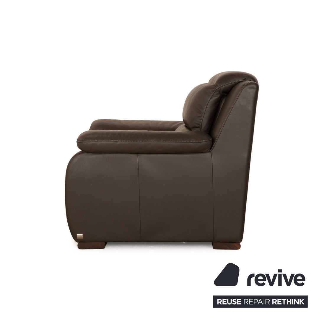 Calia Italia leather armchair brown taupe manual function