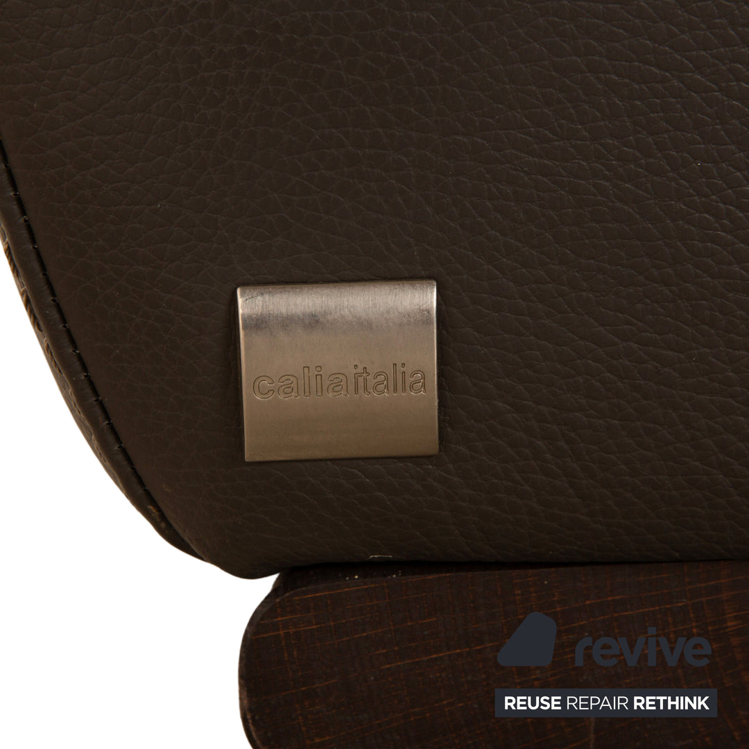 Calia Italia leather armchair brown taupe manual function