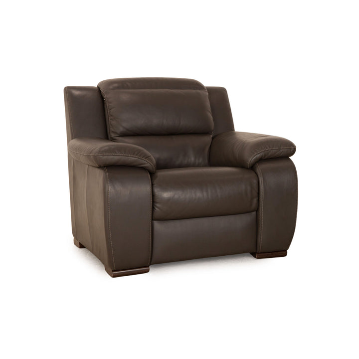 Calia Italia leather armchair brown taupe manual function