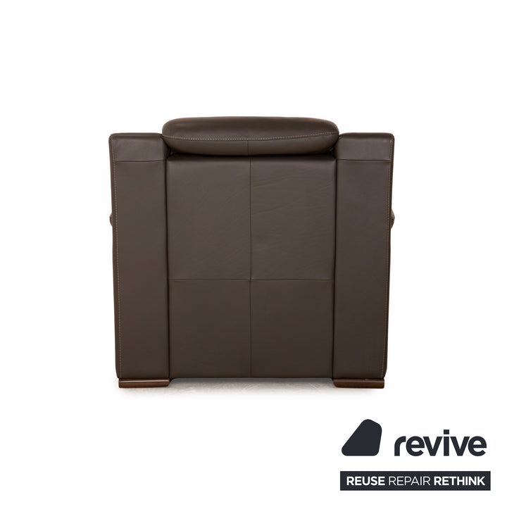 Calia Italia leather armchair brown taupe manual function