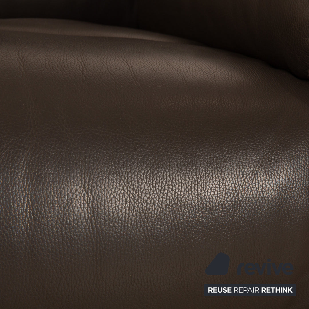 Calia Italia leather armchair brown taupe manual function