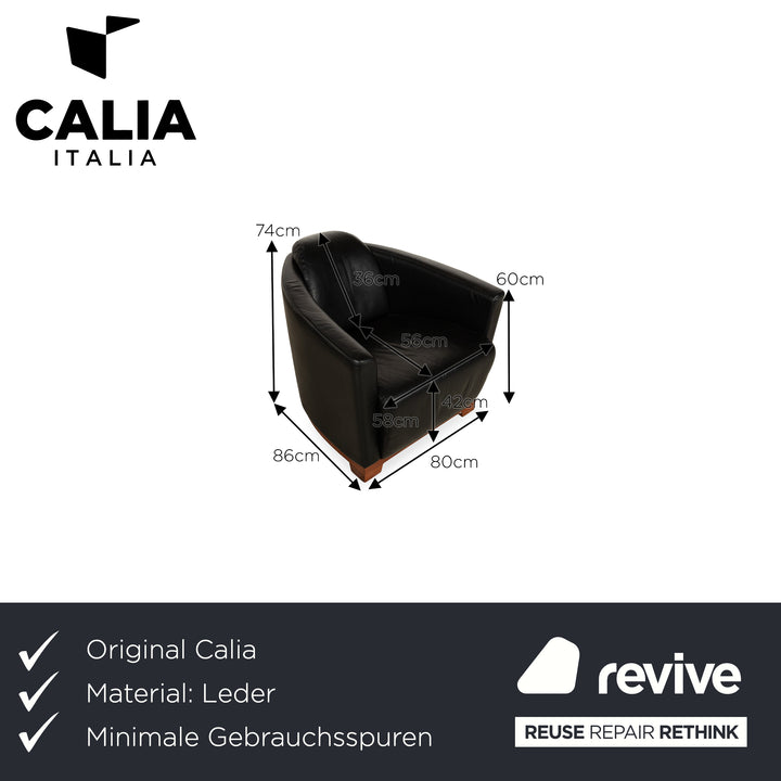 Calia Italia Leder Sessel Schwarz