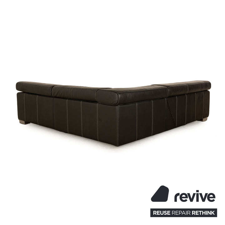Calia Leather Corner Sofa Black Electric Function Sofa Couch