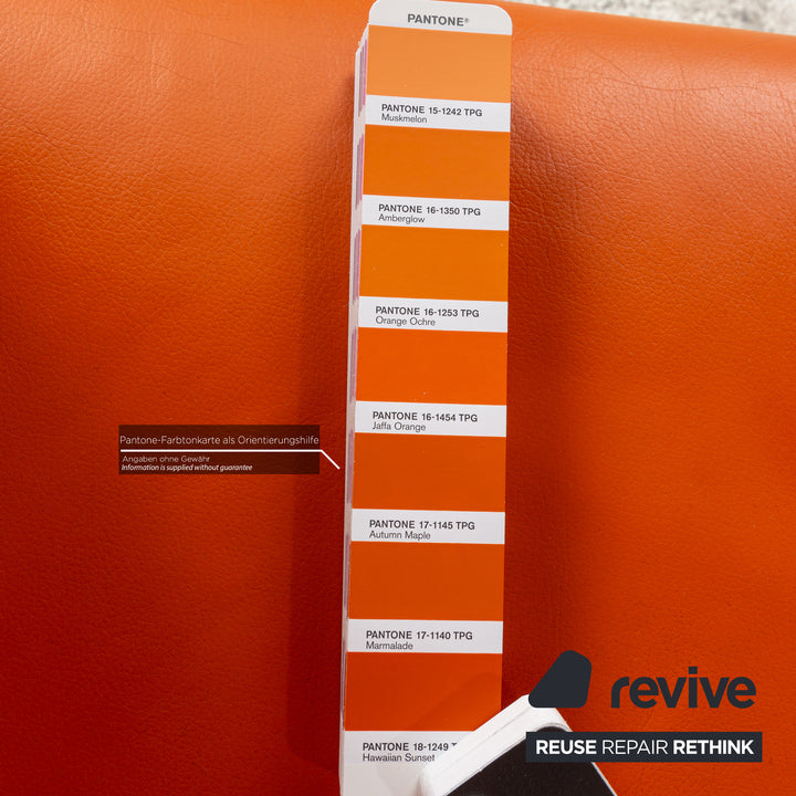 Fauteuil en cuir Calia orange