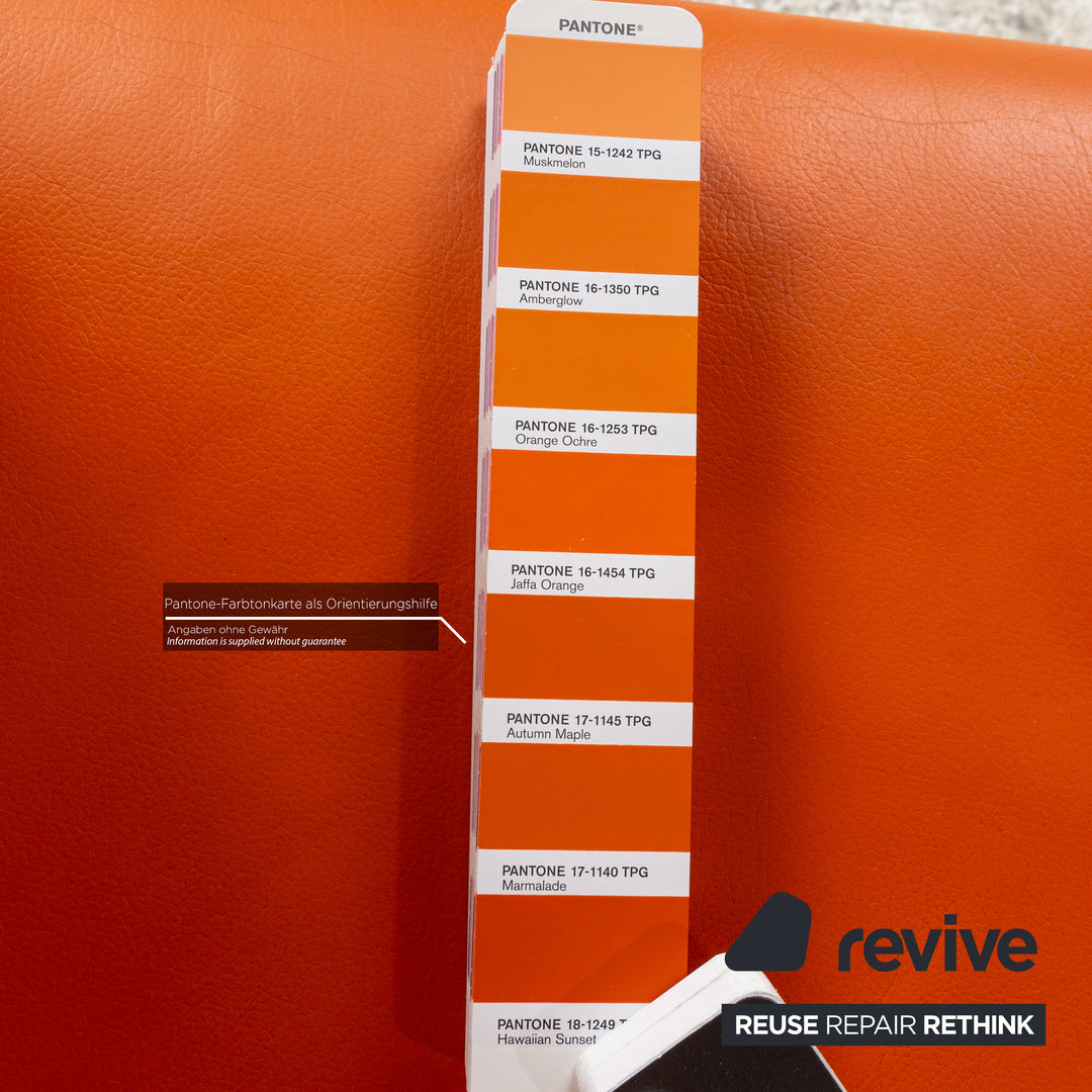 Calia lederen fauteuil oranje