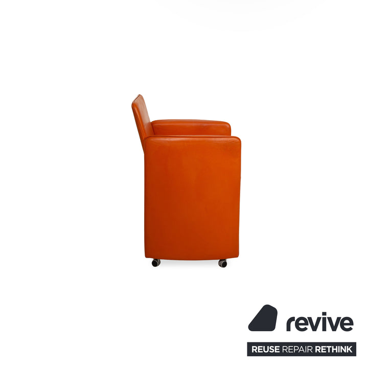 Calia lederen fauteuil oranje