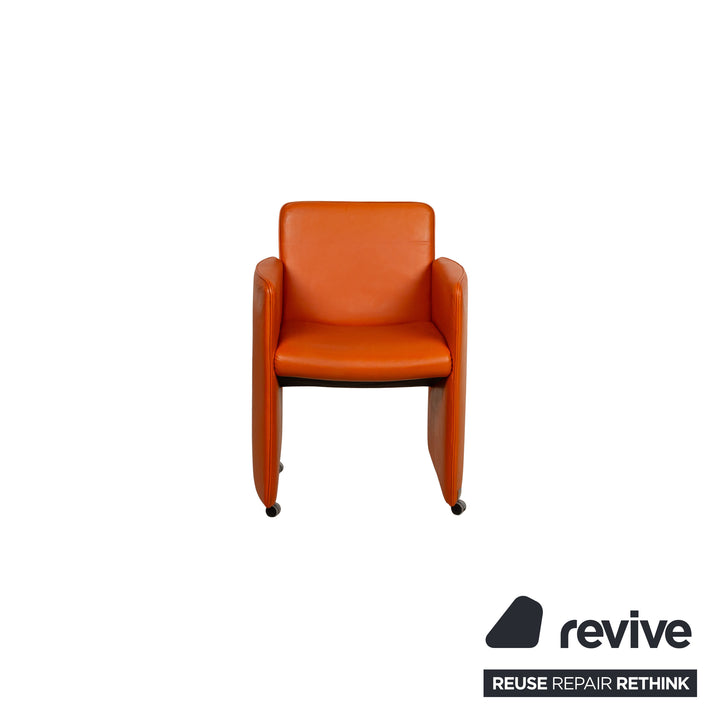 Calia lederen fauteuil oranje