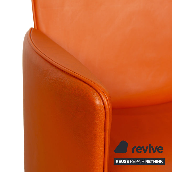 Calia lederen fauteuil oranje