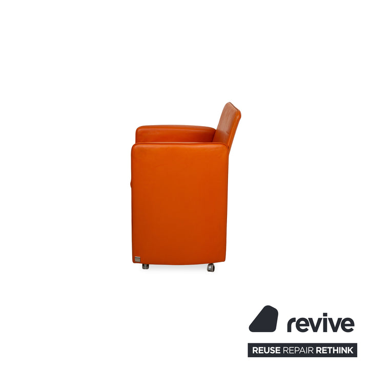 Calia lederen fauteuil oranje