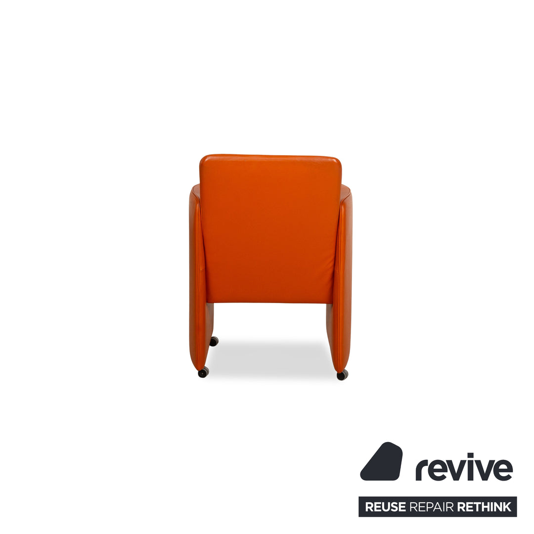 Calia lederen fauteuil oranje