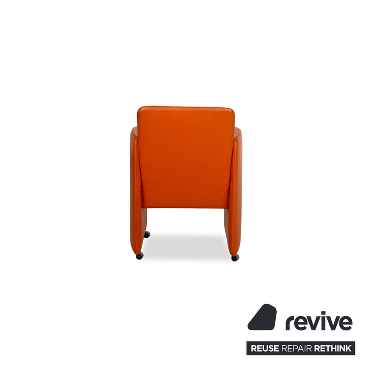 Calia lederen fauteuil oranje