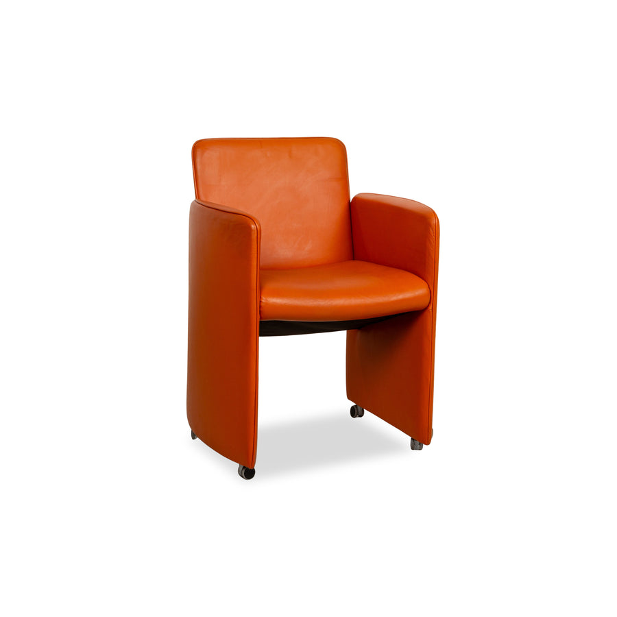Fauteuil en cuir Calia orange