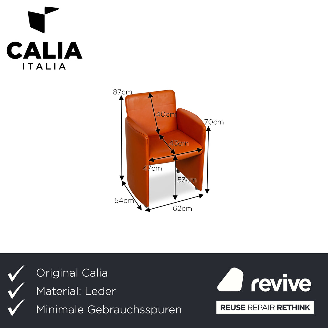 Calia lederen fauteuil oranje