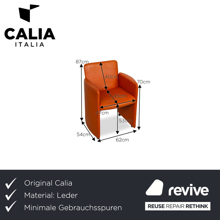 Fauteuil en cuir Calia orange