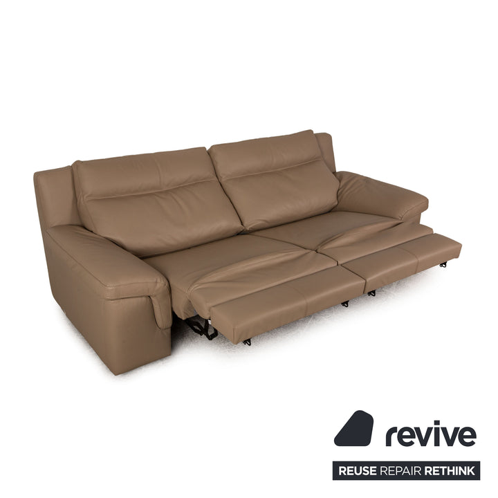 Calia Taylor S Leder Sofa Garnitur Braun Dreisitzer Funktion Couch
