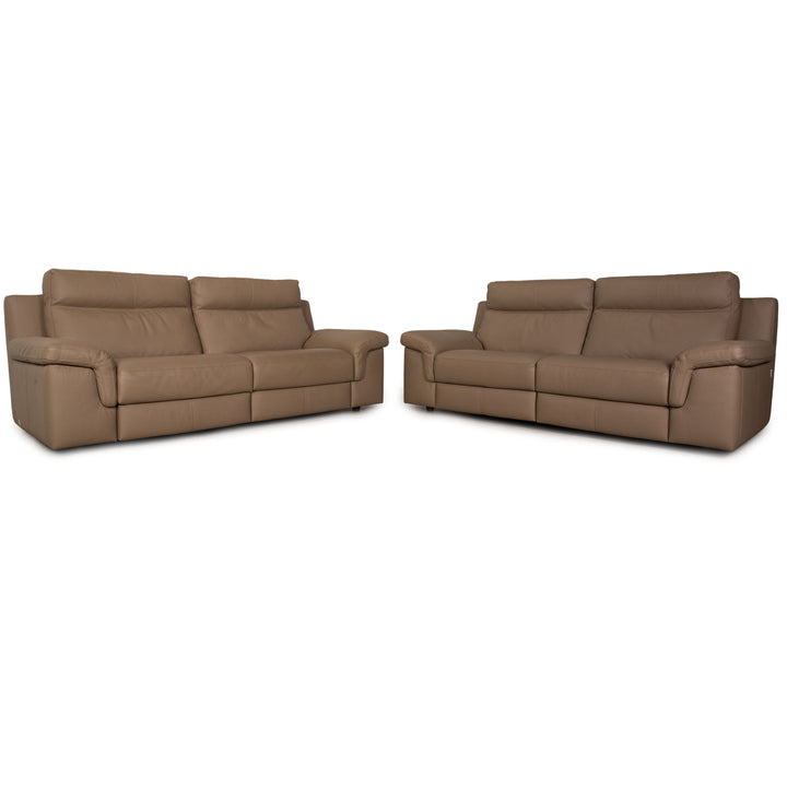 Calia Taylor S Leder Sofa Garnitur Braun Dreisitzer Funktion Couch