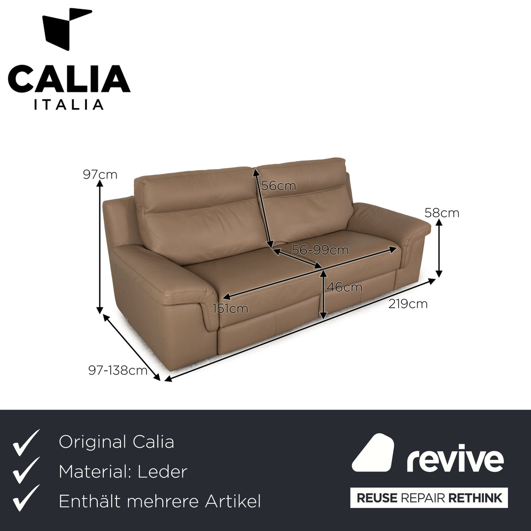 Calia Taylor S Leder Sofa Garnitur Braun Dreisitzer Funktion Couch
