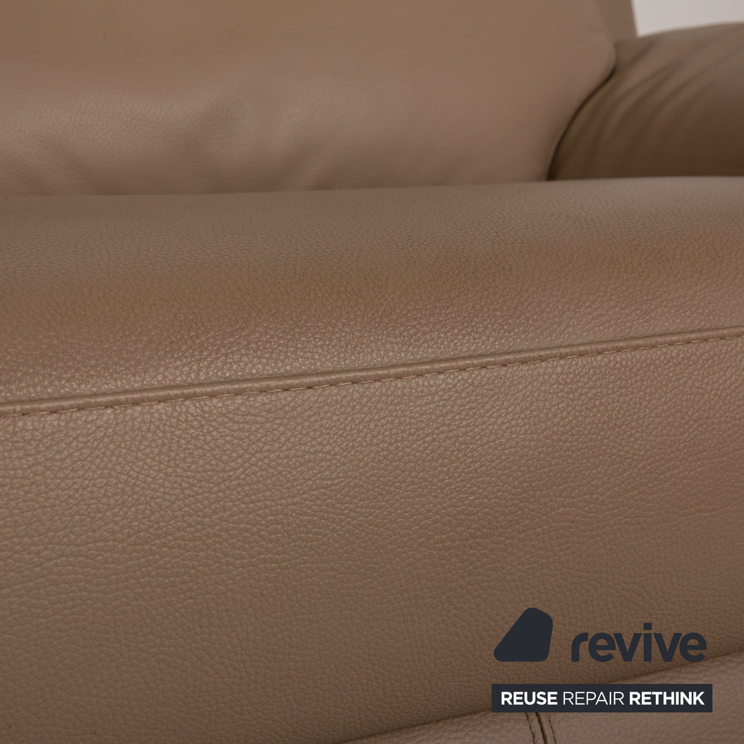 Calia Taylor S Leder Sofa Garnitur Braun Dreisitzer Funktion Couch