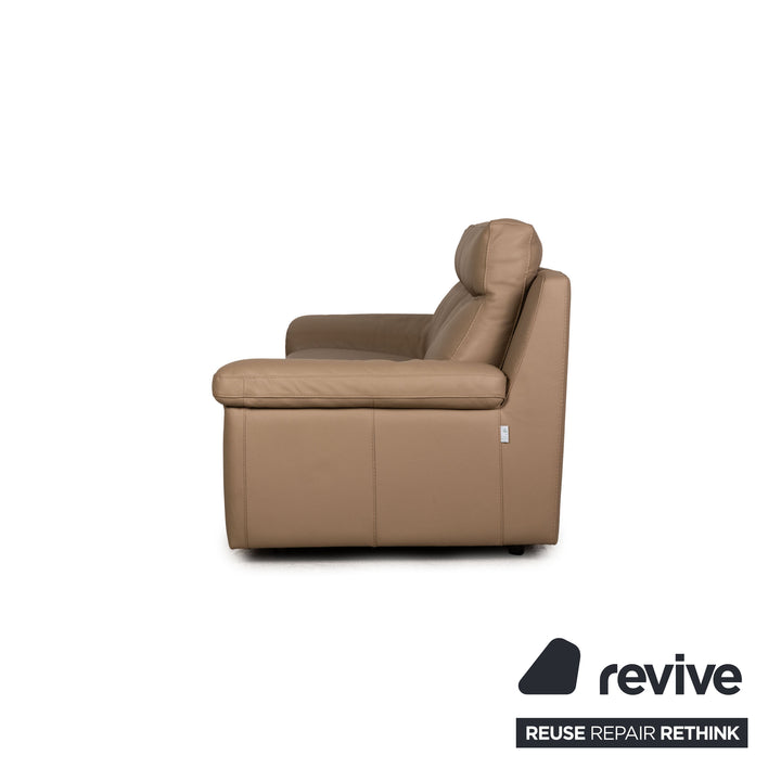 Calia Taylor S Leder Sofa Garnitur Braun Dreisitzer Funktion Couch