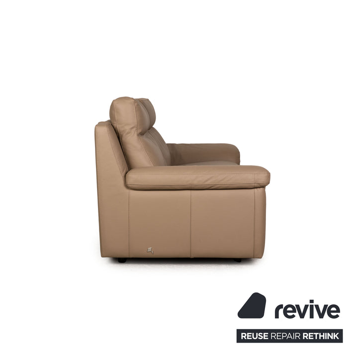 Calia Taylor S Leder Sofa Garnitur Braun Dreisitzer Funktion Couch