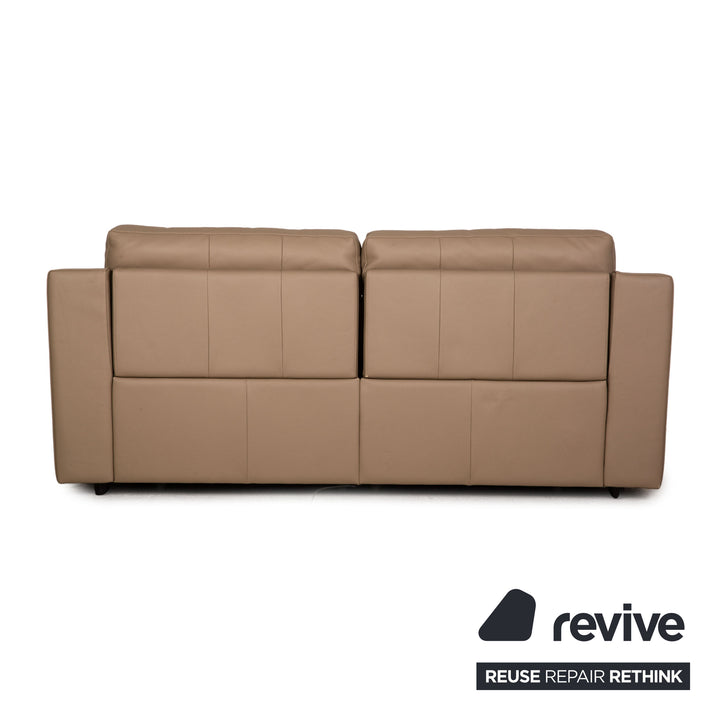 Calia Taylor S Leder Sofa Garnitur Braun Dreisitzer Funktion Couch