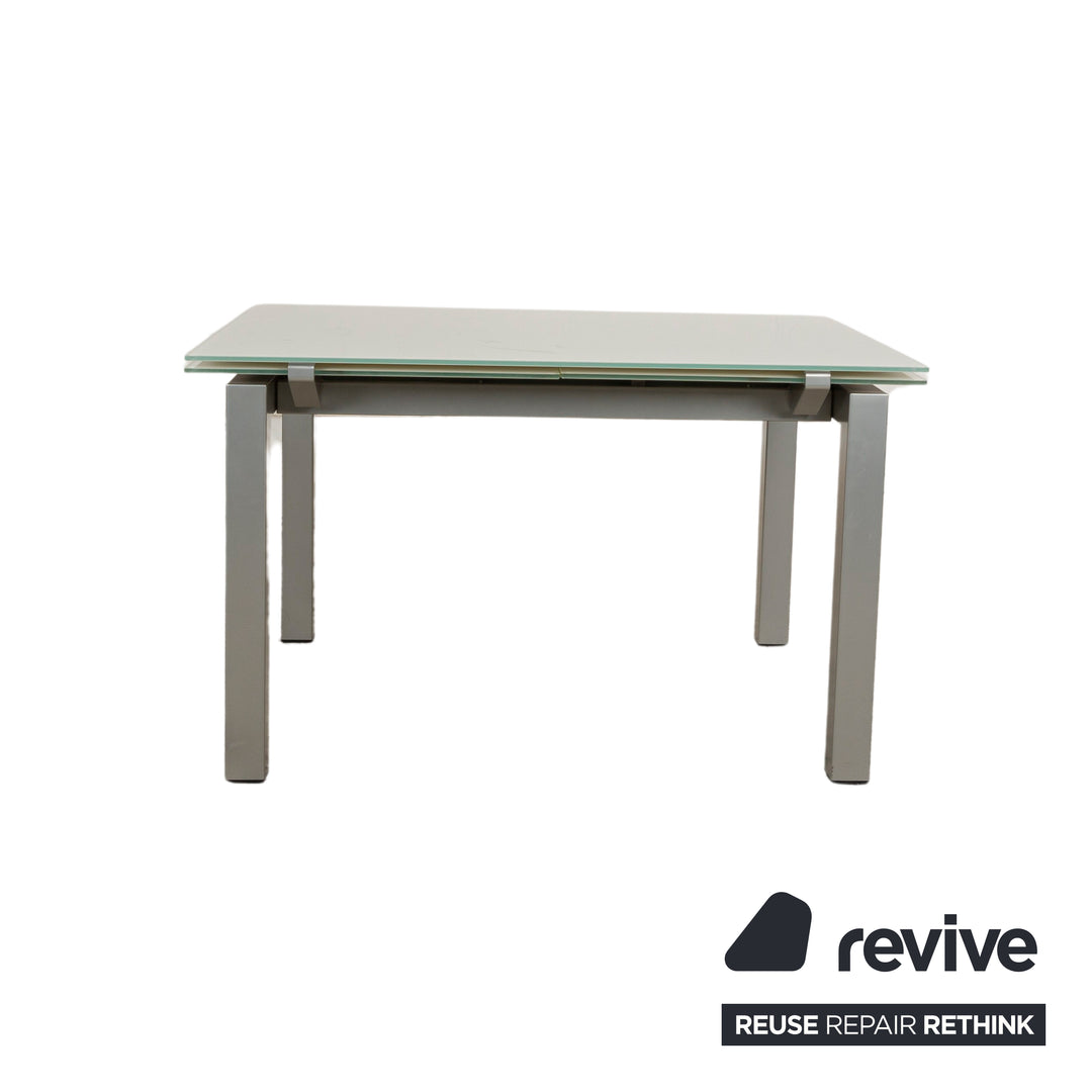 Calligaris Glass Dining Table Grey Light Grey Extendable 130-260 x 77 x 90cm