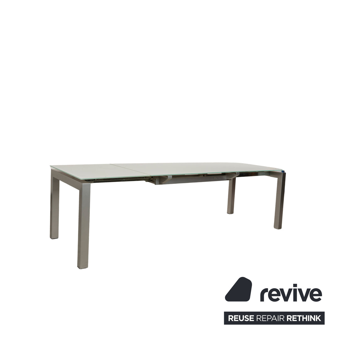 Calligaris Glass Dining Table Grey Light Grey Extendable 130-260 x 77 x 90cm