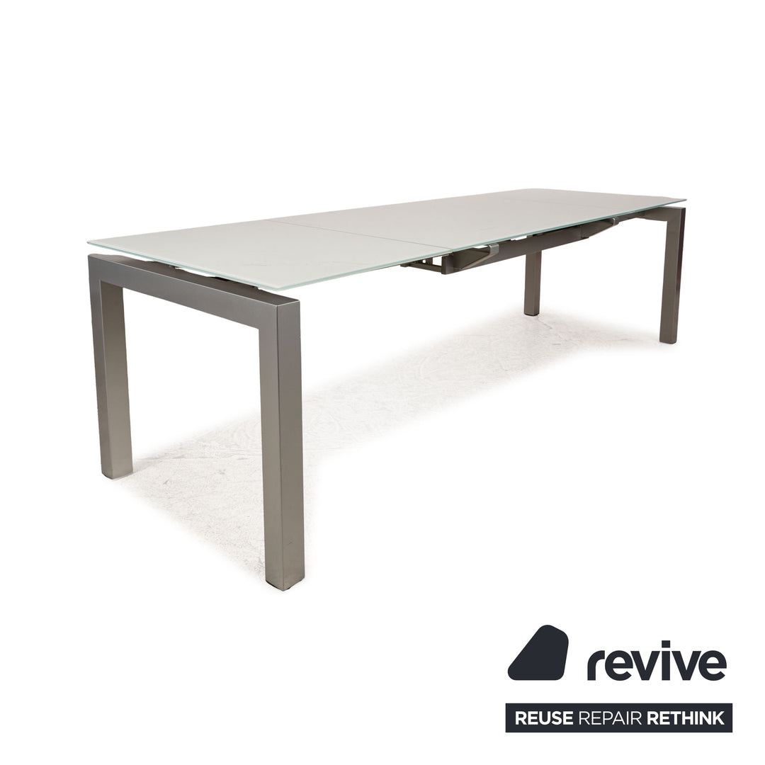 Calligaris Glass Dining Table Silver Extendable