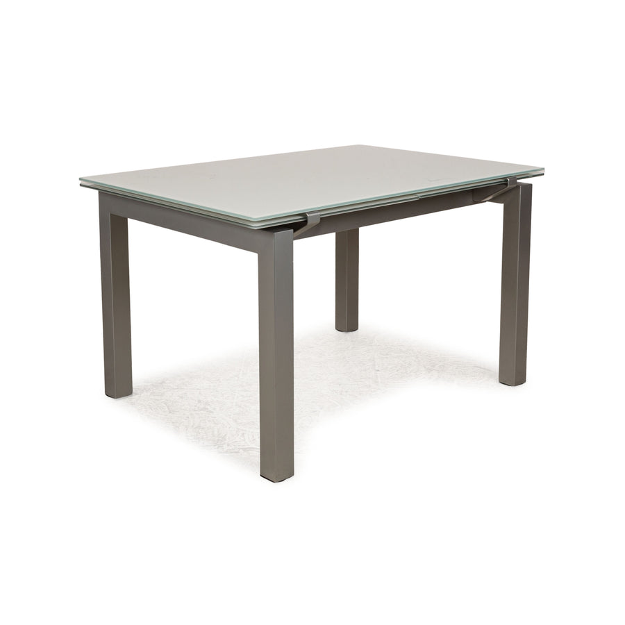 Table à manger en verre Calligaris argent fonction extensible