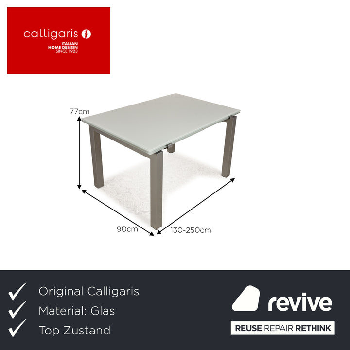 Calligaris Glass Dining Table Silver Extendable