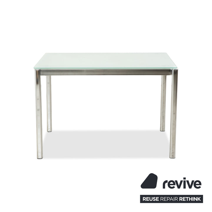 Calligaris Glas Esstisch Silber Esszimmer 110 x 70 x 76 cm