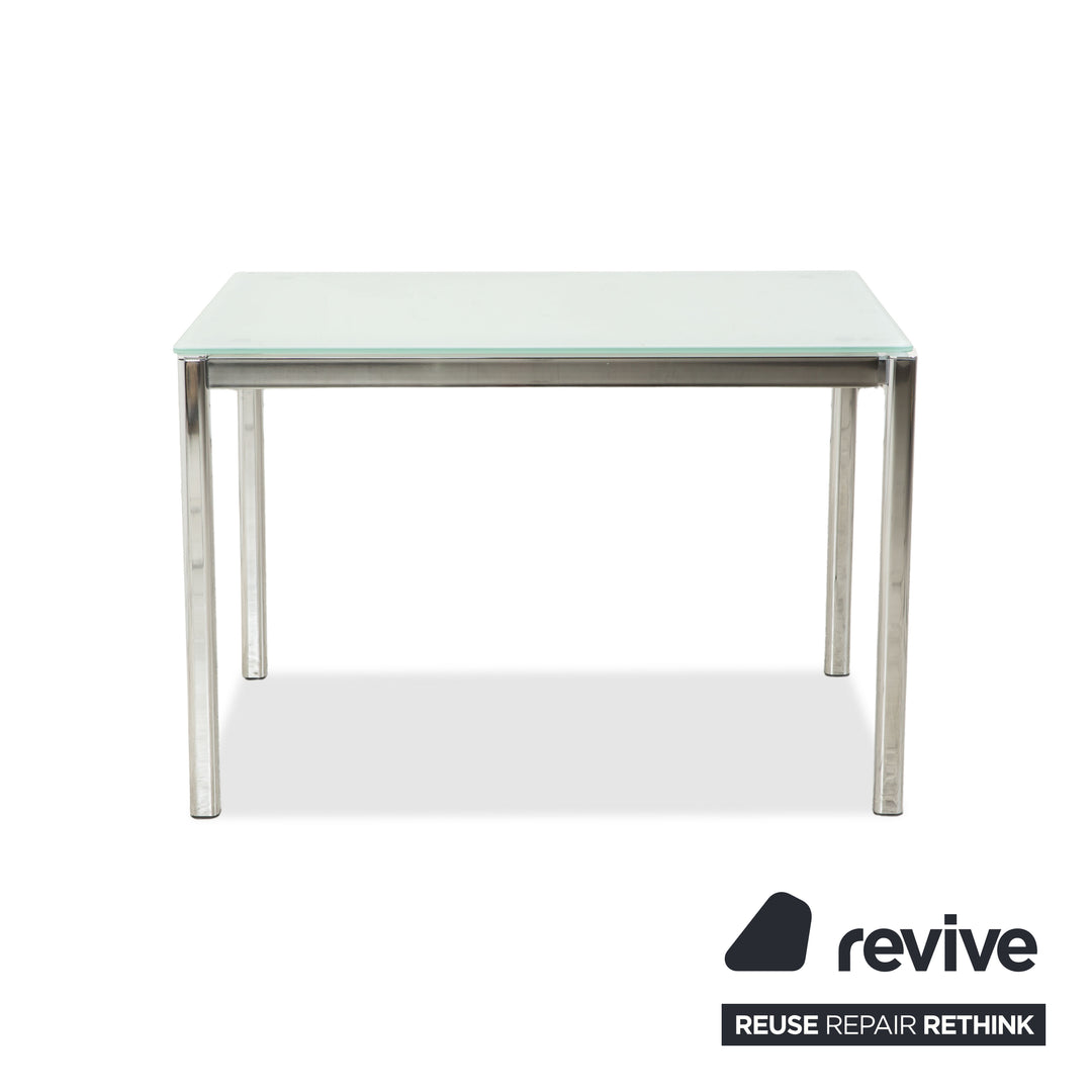 Table de salle à manger en verre Calligaris argentée, 110 x 70 x 76 cm