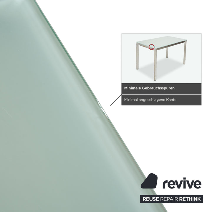 Table de salle à manger en verre Calligaris argentée, 110 x 70 x 76 cm