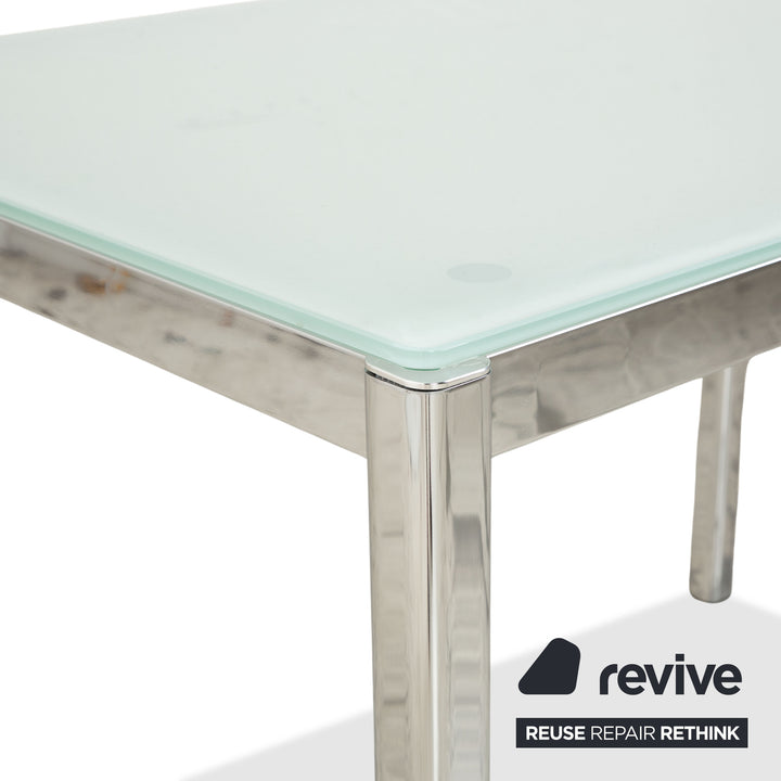 Calligaris Glas Esstisch Silber Esszimmer 110 x 70 x 76 cm