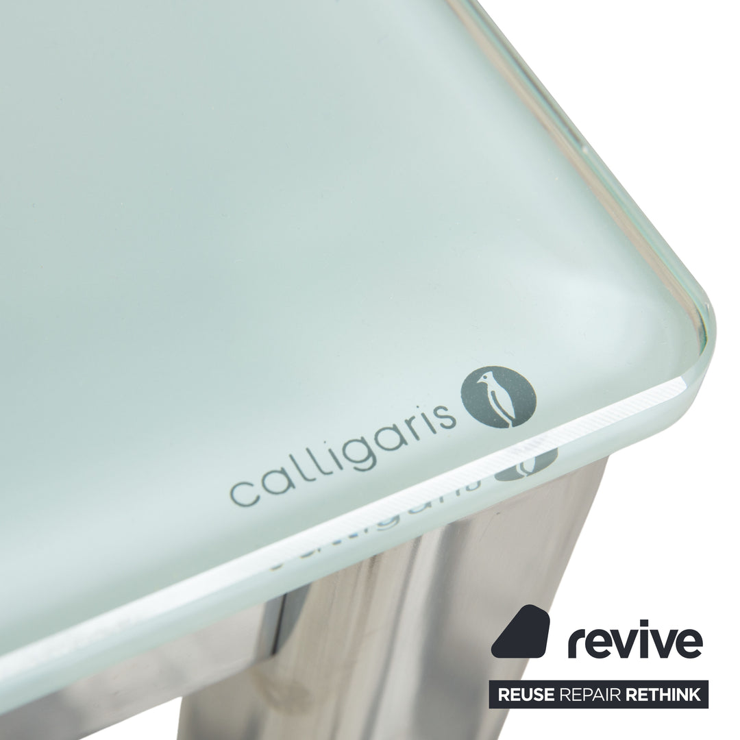 Table de salle à manger en verre Calligaris argentée, 110 x 70 x 76 cm