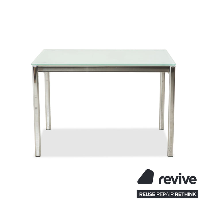 Table de salle à manger en verre Calligaris argentée, 110 x 70 x 76 cm