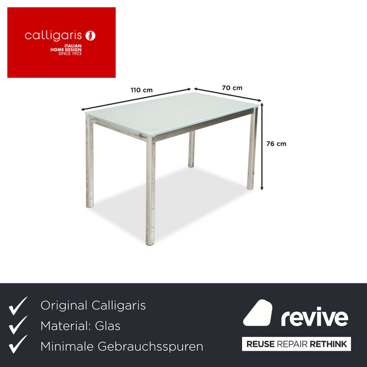 Table de salle à manger en verre Calligaris argentée, 110 x 70 x 76 cm