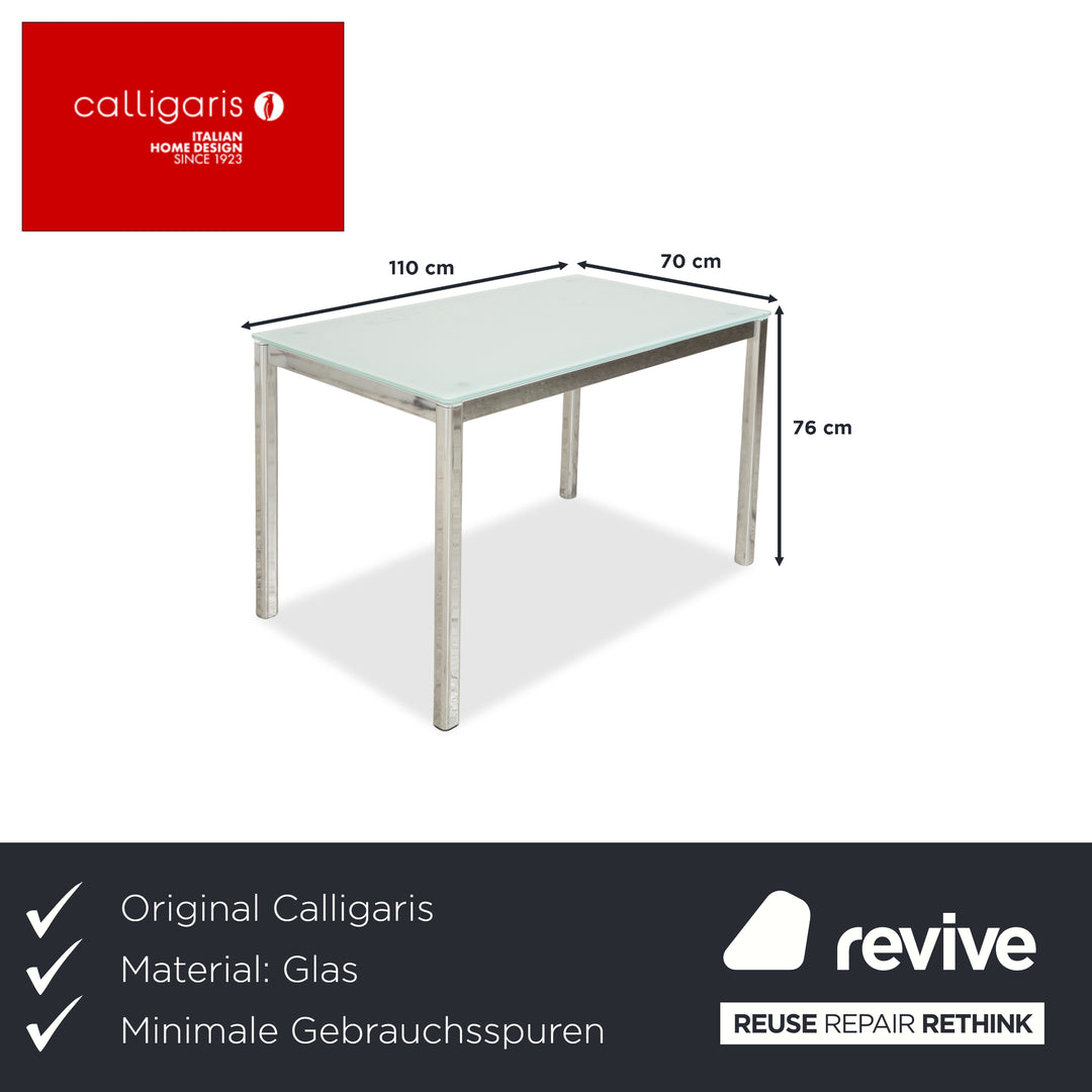 Calligaris Glas Esstisch Silber Esszimmer 110 x 70 x 76 cm