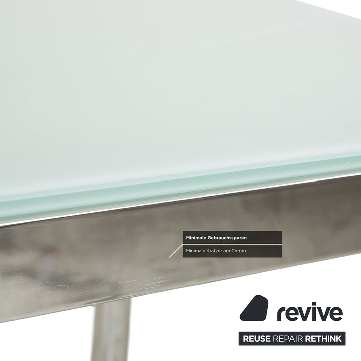 Table de salle à manger en verre Calligaris argentée, 110 x 70 x 76 cm