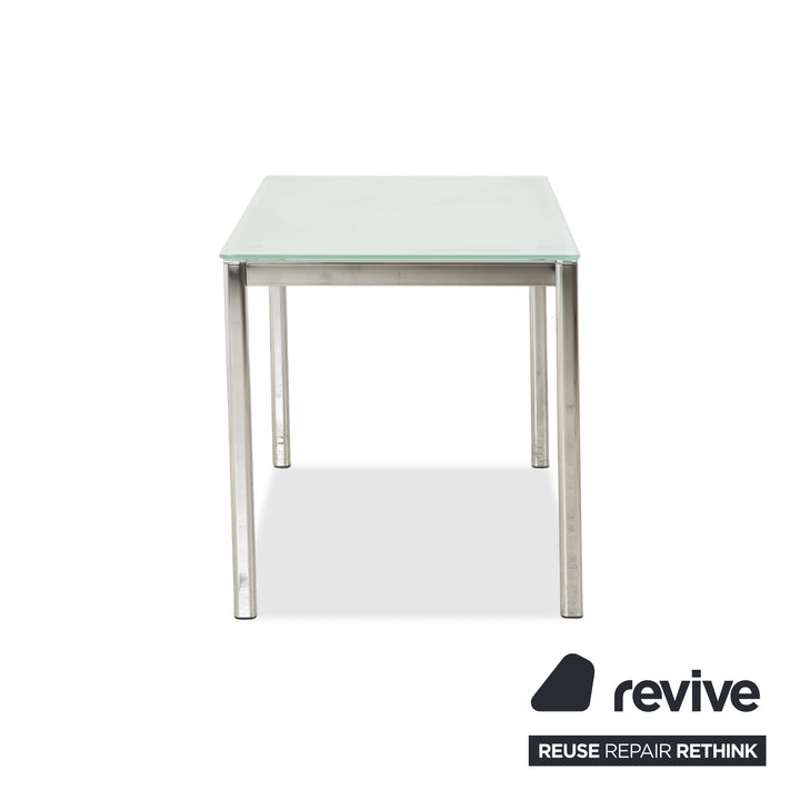 Table de salle à manger en verre Calligaris argentée, 110 x 70 x 76 cm