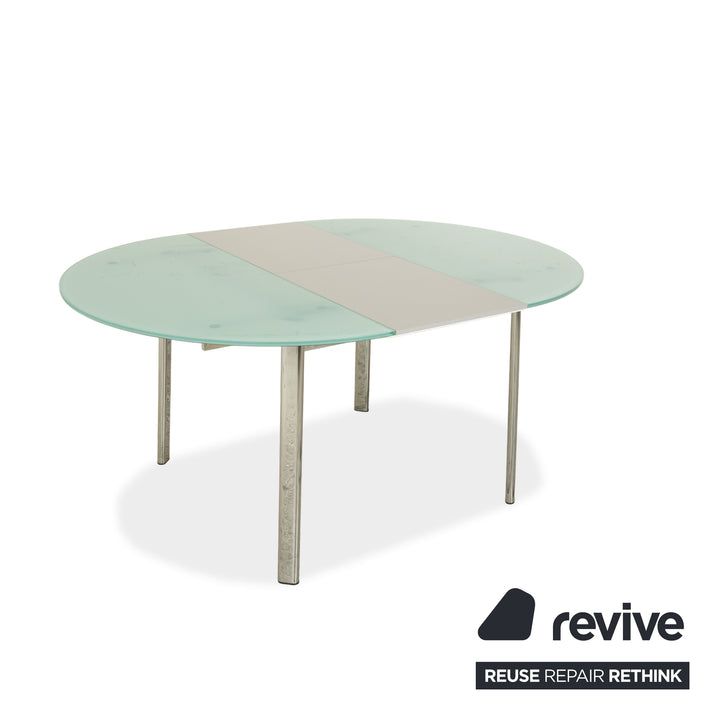 Calligaris Glass Dining Table Silver Dining Room Extendable Function