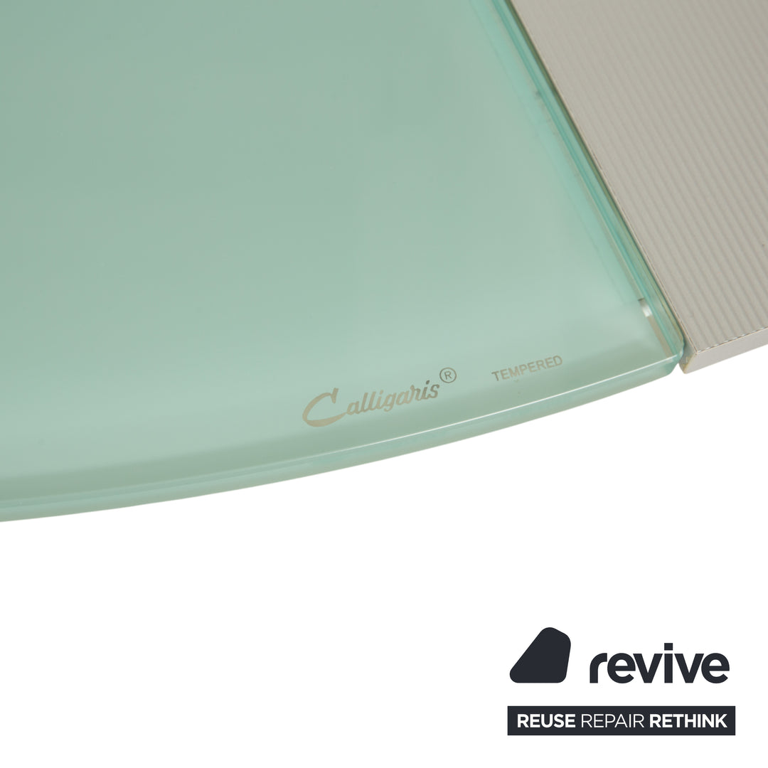 Calligaris Glass Dining Table Silver Dining Room Extendable Function