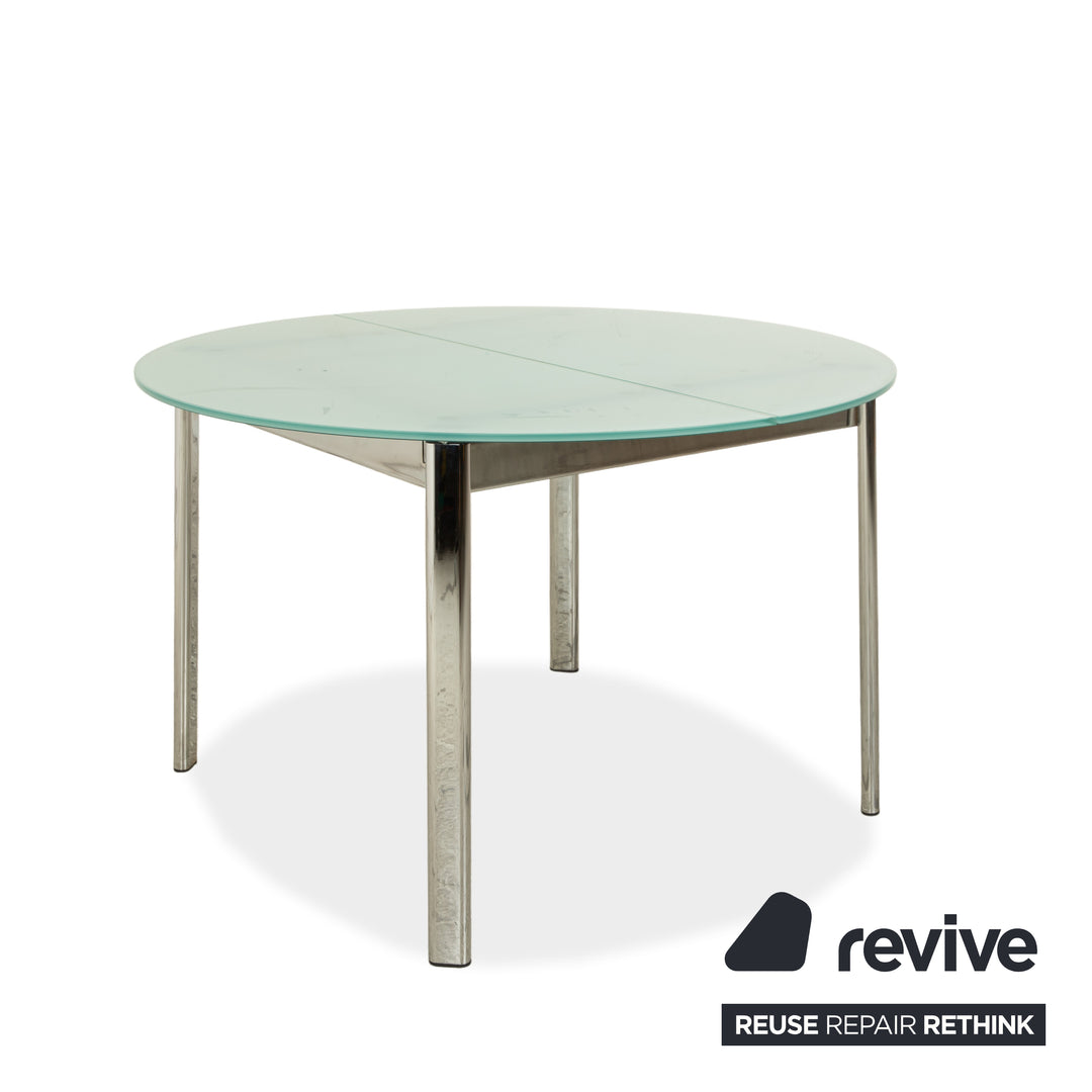 Calligaris Glass Dining Table Silver Dining Room Extendable Function
